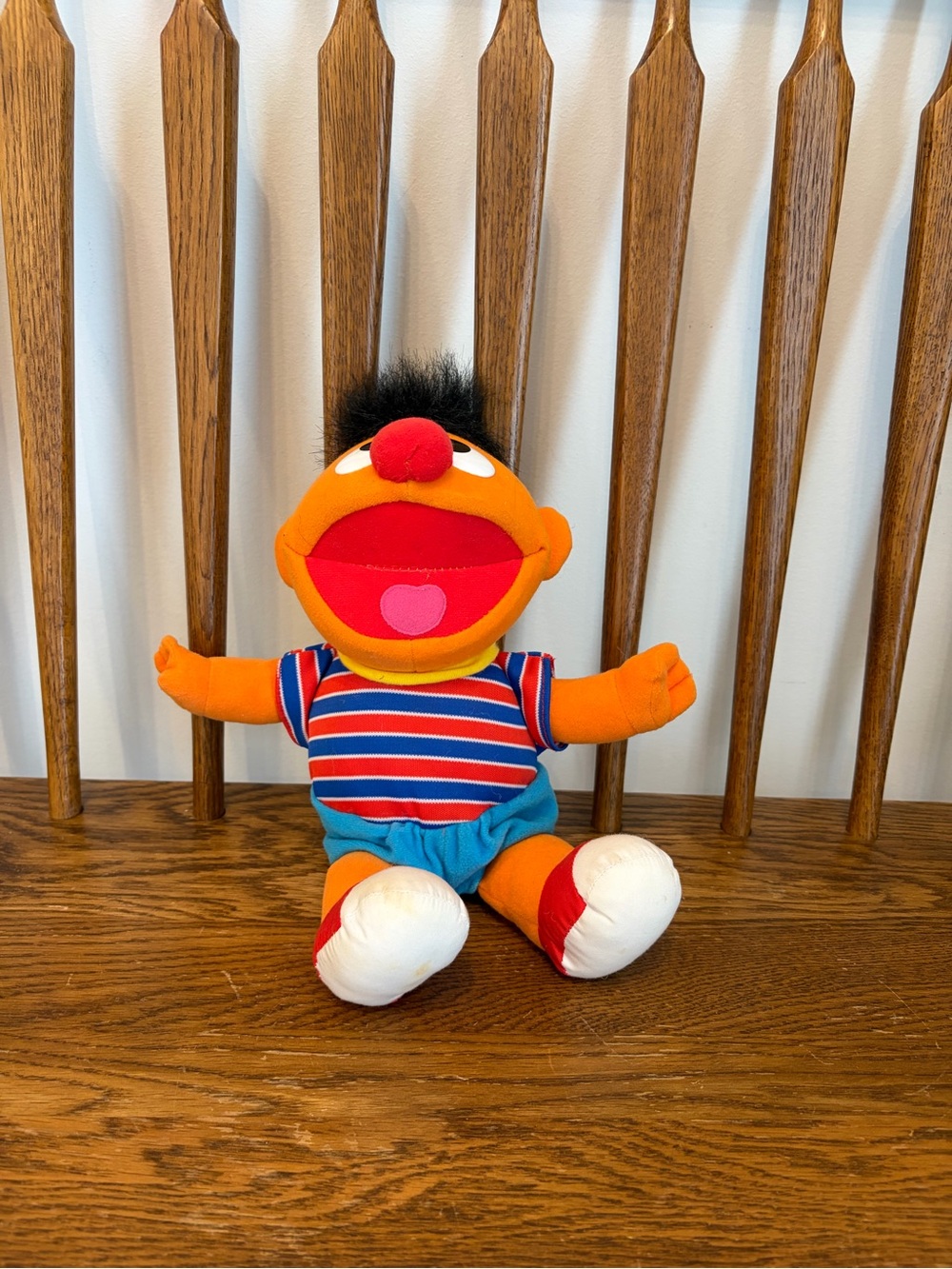 Vintage Sesame Street Ernie Plush 10" stuffed Animal Toy 1990s Tyco 70251